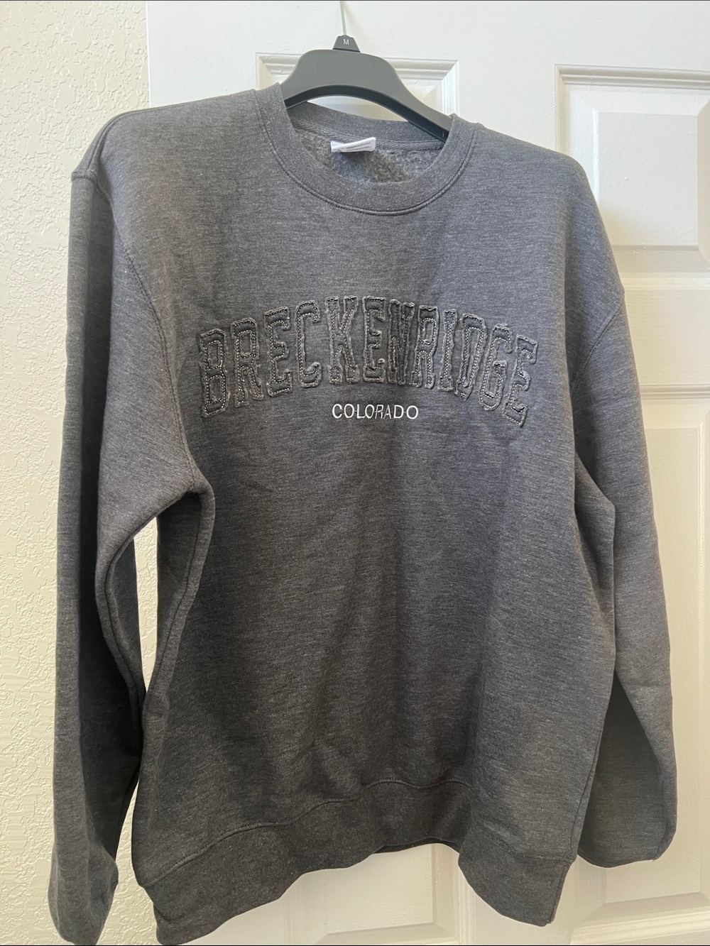 breckenridge Gray Embroidered Colorado Crewneck Sweatshirt
